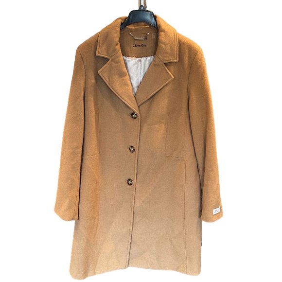 NWT CALVIN KLEIN SINGLE BREASTED WOOL BLEND COAT - Picture 3 of 7